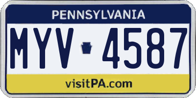 PA license plate MYV4587