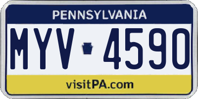 PA license plate MYV4590
