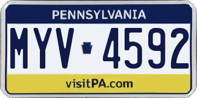 PA license plate MYV4592