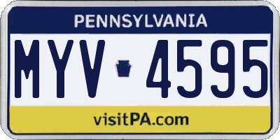 PA license plate MYV4595