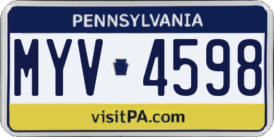 PA license plate MYV4598