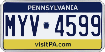 PA license plate MYV4599
