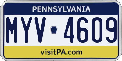 PA license plate MYV4609