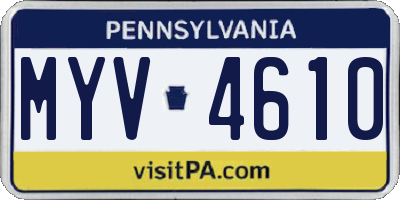 PA license plate MYV4610