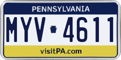 PA license plate MYV4611