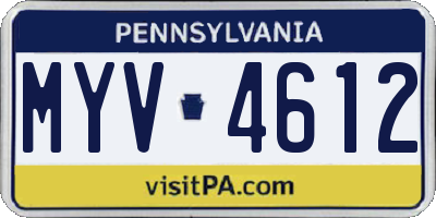 PA license plate MYV4612