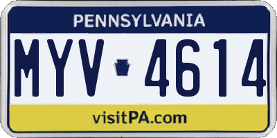 PA license plate MYV4614