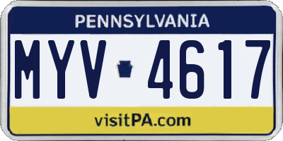 PA license plate MYV4617