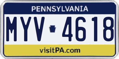 PA license plate MYV4618