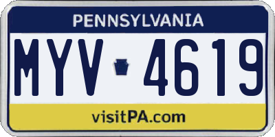 PA license plate MYV4619