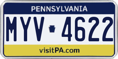 PA license plate MYV4622