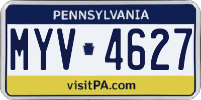 PA license plate MYV4627