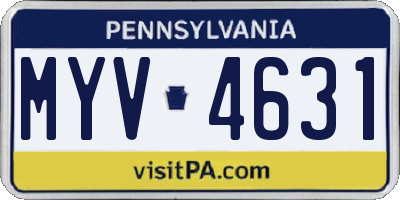 PA license plate MYV4631