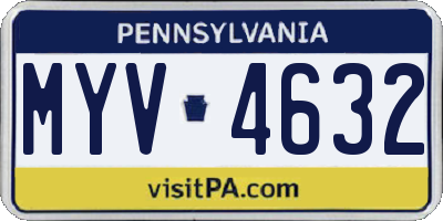 PA license plate MYV4632