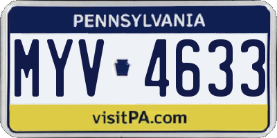 PA license plate MYV4633
