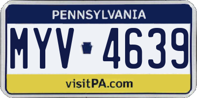 PA license plate MYV4639