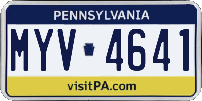 PA license plate MYV4641
