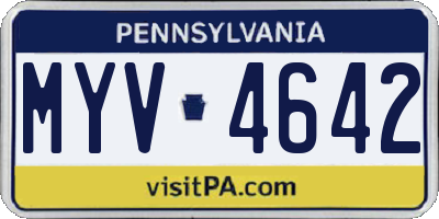 PA license plate MYV4642