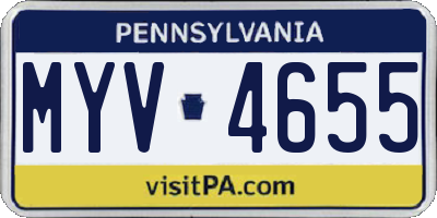 PA license plate MYV4655