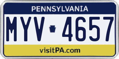 PA license plate MYV4657