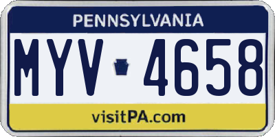 PA license plate MYV4658