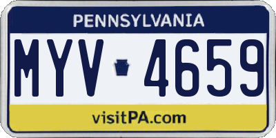 PA license plate MYV4659