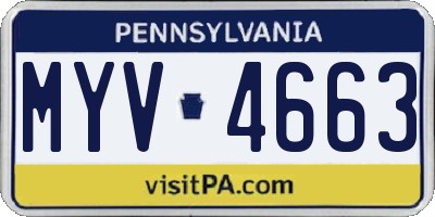 PA license plate MYV4663