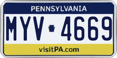 PA license plate MYV4669