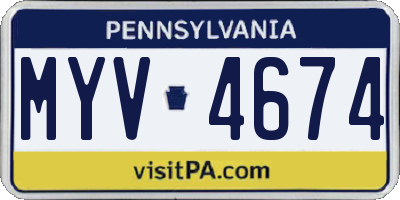 PA license plate MYV4674