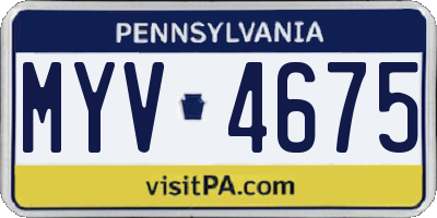 PA license plate MYV4675