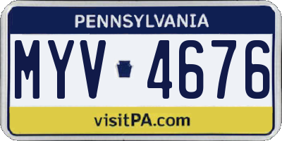 PA license plate MYV4676