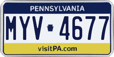 PA license plate MYV4677