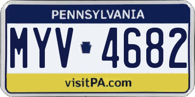 PA license plate MYV4682