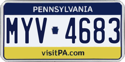 PA license plate MYV4683