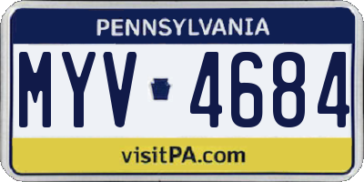 PA license plate MYV4684