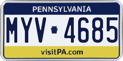 PA license plate MYV4685