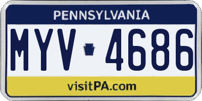 PA license plate MYV4686