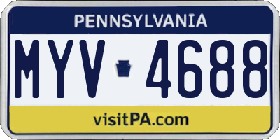 PA license plate MYV4688