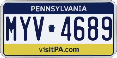 PA license plate MYV4689