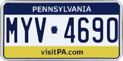 PA license plate MYV4690