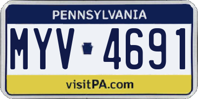 PA license plate MYV4691