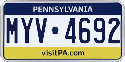 PA license plate MYV4692