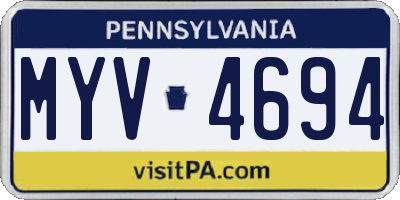 PA license plate MYV4694