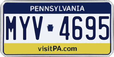 PA license plate MYV4695
