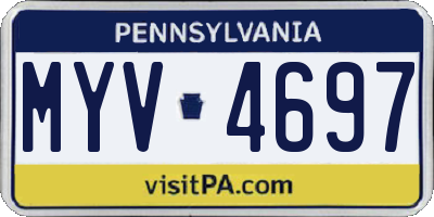 PA license plate MYV4697