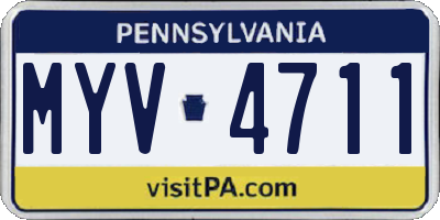 PA license plate MYV4711