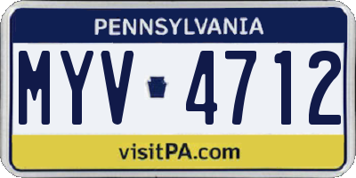 PA license plate MYV4712