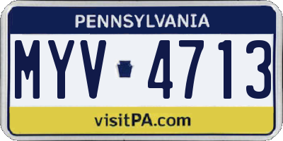 PA license plate MYV4713