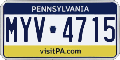 PA license plate MYV4715