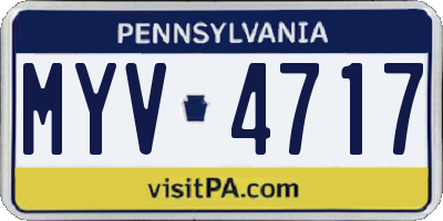 PA license plate MYV4717